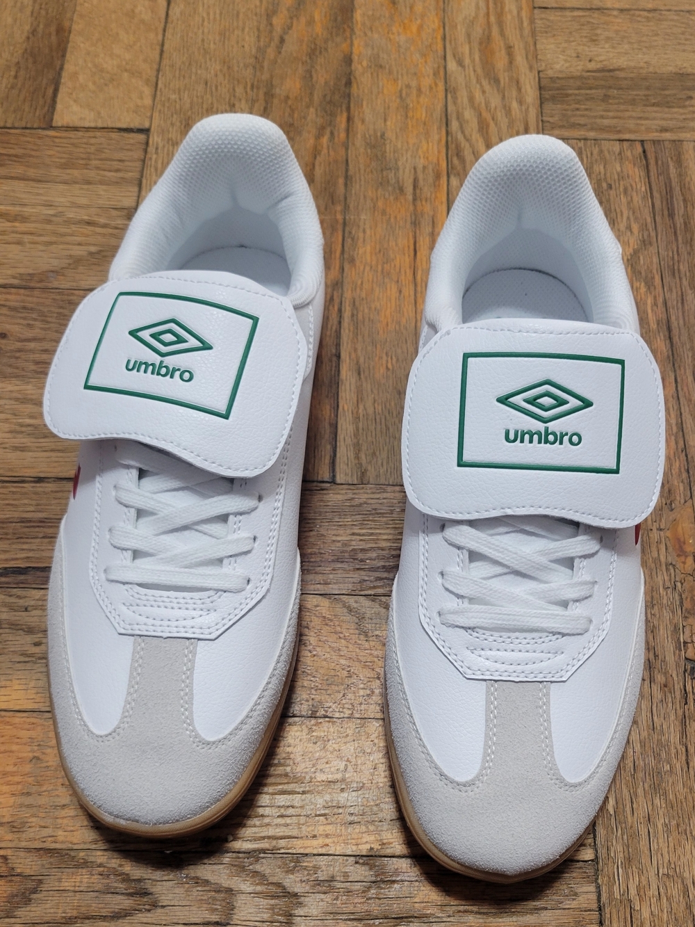 Umbro White Sneakers with Green Logo